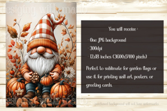Autumn Gnome Garden Flag, Fall Season Gnome Garden Flag, d3 Product Image 2