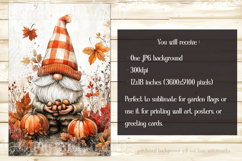 Autumn Gnome Garden Flag, Fall Season Gnome Garden Flag, d4 Product Image 2