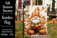Autumn Gnome Garden Flag, Fall Season Gnome Garden Flag, d5 Product Image 1