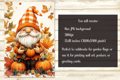 Autumn Gnome Garden Flag, Fall Season Gnome Garden Flag, d5 Product Image 2