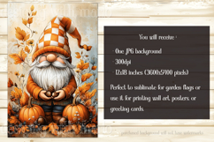 Autumn Gnome Garden Flag, Fall Season Gnome Garden Flag, d6 Product Image 2