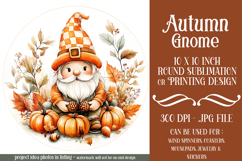Autumn Gnome Wind Spinner, Autumn Gnome Round Design, d1 Product Image 1