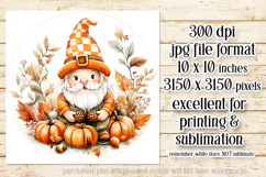 Autumn Gnome Wind Spinner, Autumn Gnome Round Design, d1 Product Image 2