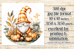 Autumn Gnome Wind Spinner, Autumn Gnome Round Design, d3 Product Image 2