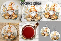 Autumn Gnome Wind Spinner, Autumn Gnome Round Design, d3 Product Image 3