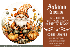 Autumn Gnome Wind Spinner, Autumn Gnome Round Design, d4 Product Image 1