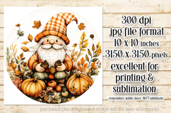 Autumn Gnome Wind Spinner, Autumn Gnome Round Design, d4 Product Image 2