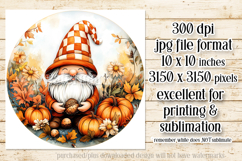 Autumn Gnome Wind Spinner, Autumn Gnome Round Design, d5 Product Image 2