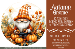 Autumn Gnome Wind Spinner, Autumn Gnome Round Design, d6 Product Image 1