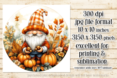 Autumn Gnome Wind Spinner, Autumn Gnome Round Design, d6 Product Image 2