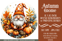 Autumn Gnome Wind Spinner, Autumn Gnome Round Design, d7 Product Image 1