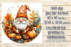 Autumn Gnome Wind Spinner, Autumn Gnome Round Design, d7 Product Image 2