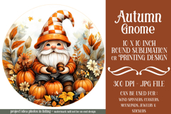 Autumn Gnome Wind Spinner, Autumn Gnome Round Design, d8 Product Image 1