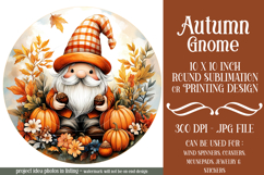 Autumn Gnome Wind Spinner, Autumn Gnome Round Design, d9 Product Image 1