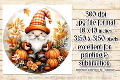 Autumn Gnome Wind Spinner, Autumn Gnome Round Design, d9 Product Image 2
