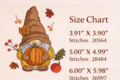Fall Gnome with pumpkin Machine Embroidery Product Image 4