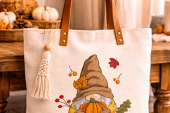 Fall Gnome with pumpkin Machine Embroidery Product Image 5