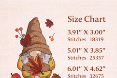 Maple Leaf Gnome Embroidery Design Fall Autumn 4x4 Hoop Product Image 2