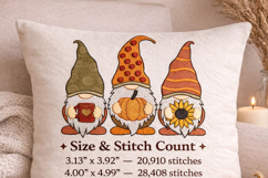 Fall Gnomes Embroidery Design Pumpkin Sunflower Product Image 2