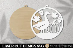 Autumn Goose & Pumpkin Laser Cut SVG Product Image 2