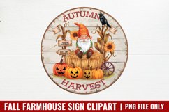 Fall Farmhouse Sign Clipart PNG Product Image 1