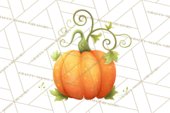 Autumn Harvest PNG Clipart with Pumpkins, Hay, Apples Product Image 2