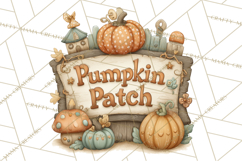 Autumn Harvest PNG Clipart with Pumpkins, Hay, Apples Product Image 3