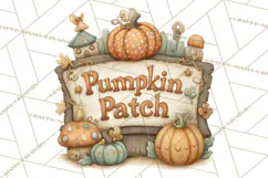 Autumn Harvest PNG Clipart with Pumpkins, Hay, Apples Product Image 3