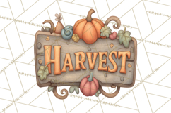 Autumn Harvest PNG Clipart with Pumpkins, Hay, Apples Product Image 4