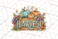 Autumn Harvest PNG Clipart with Pumpkins, Hay, Apples Product Image 5