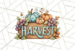 Autumn Harvest PNG Clipart with Pumpkins, Hay, Apples Product Image 5