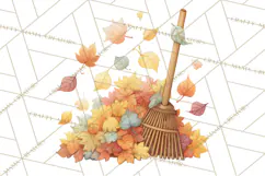 Autumn Harvest PNG Clipart with Pumpkins, Hay, Apples Product Image 2