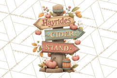 Autumn Harvest PNG Clipart with Pumpkins, Hay, Apples Product Image 2