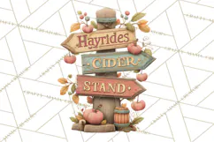 Autumn Harvest PNG Clipart with Pumpkins, Hay, Apples Product Image 2