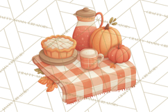 Autumn Harvest PNG Clipart with Pumpkins, Hay, Apples Product Image 4
