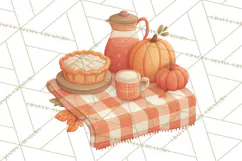 Autumn Harvest PNG Clipart with Pumpkins, Hay, Apples Product Image 4