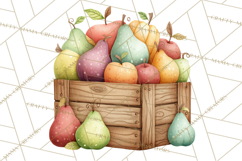 Autumn Harvest PNG Clipart with Pumpkins, Hay, Apples Product Image 3