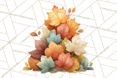 Autumn Harvest PNG Clipart with Pumpkins, Hay, Apples Product Image 4