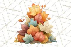 Autumn Harvest PNG Clipart with Pumpkins, Hay, Apples Product Image 4