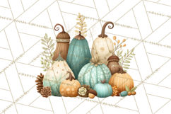 Autumn Harvest PNG Clipart with Pumpkins, Hay, Apples Product Image 5