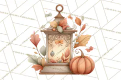 Autumn Harvest PNG Clipart with Pumpkins, Hay, Apples Product Image 2