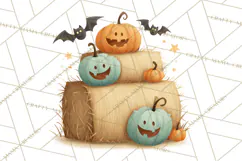 Autumn Harvest PNG Clipart with Pumpkins, Hay, Apples Product Image 5