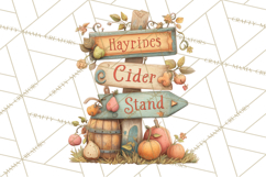 Autumn Harvest PNG Clipart with Pumpkins, Hay, Apples Product Image 3