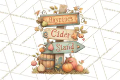 Autumn Harvest PNG Clipart with Pumpkins, Hay, Apples Product Image 3