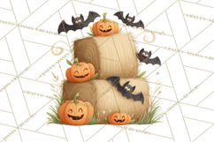 Autumn Harvest PNG Clipart with Pumpkins, Hay, Apples Product Image 2
