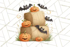 Autumn Harvest PNG Clipart with Pumpkins, Hay, Apples Product Image 2
