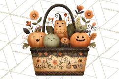 Autumn Harvest PNG Clipart with Pumpkins, Hay, Apples Product Image 3