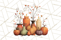 Autumn Harvest PNG Clipart with Pumpkins, Hay, Apples Product Image 5
