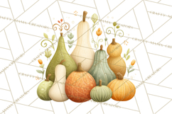 Autumn Harvest PNG Clipart with Pumpkins, Hay, Apples Product Image 3