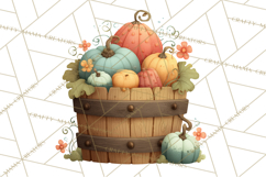Autumn Harvest PNG Clipart with Pumpkins, Hay, Apples Product Image 4